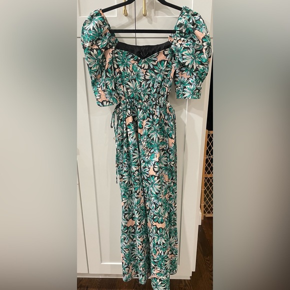 Zara Floral Print Midi Dress with side cutouts - Picture 9 of 9